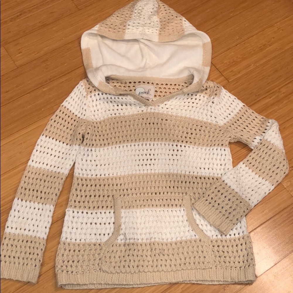 Girls PEEK knit pullover hoodie